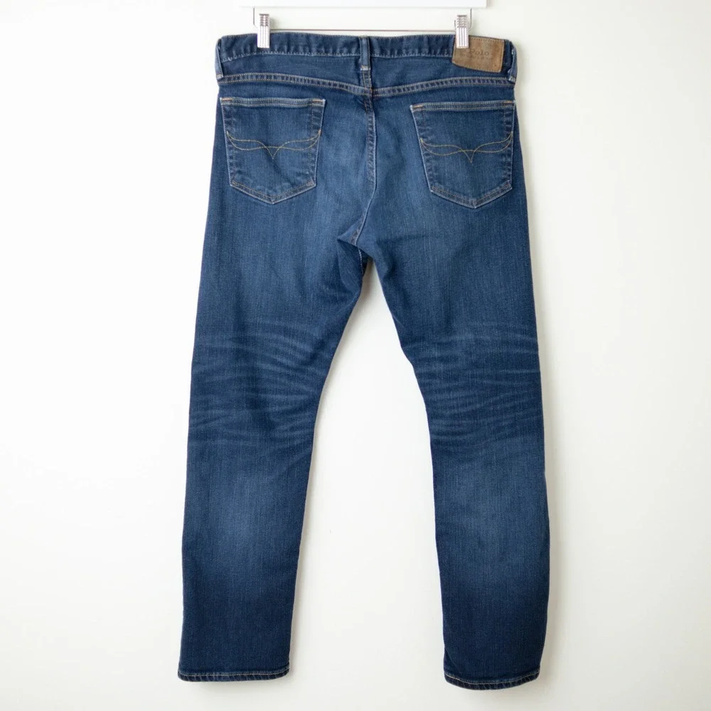 Polo Ralph Lauren Varick Slim Straight Mens 33x30 Blue Denim 5 Pocket